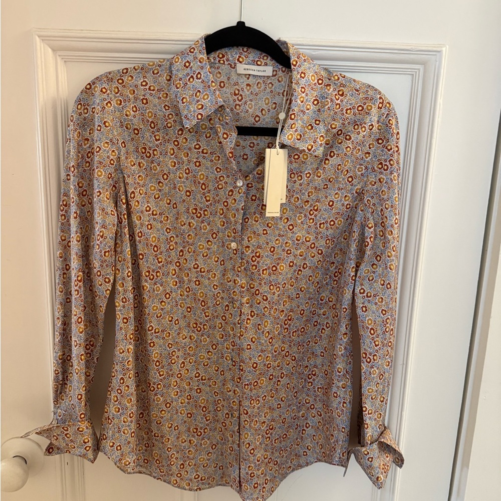 Rebecca Taylor Silk Button Down, Size 2 (more like a 6). NWT